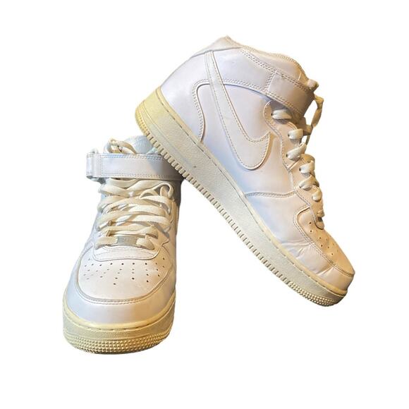 Nike AF1 Air Force One White High-Top Sneakers Mens 10